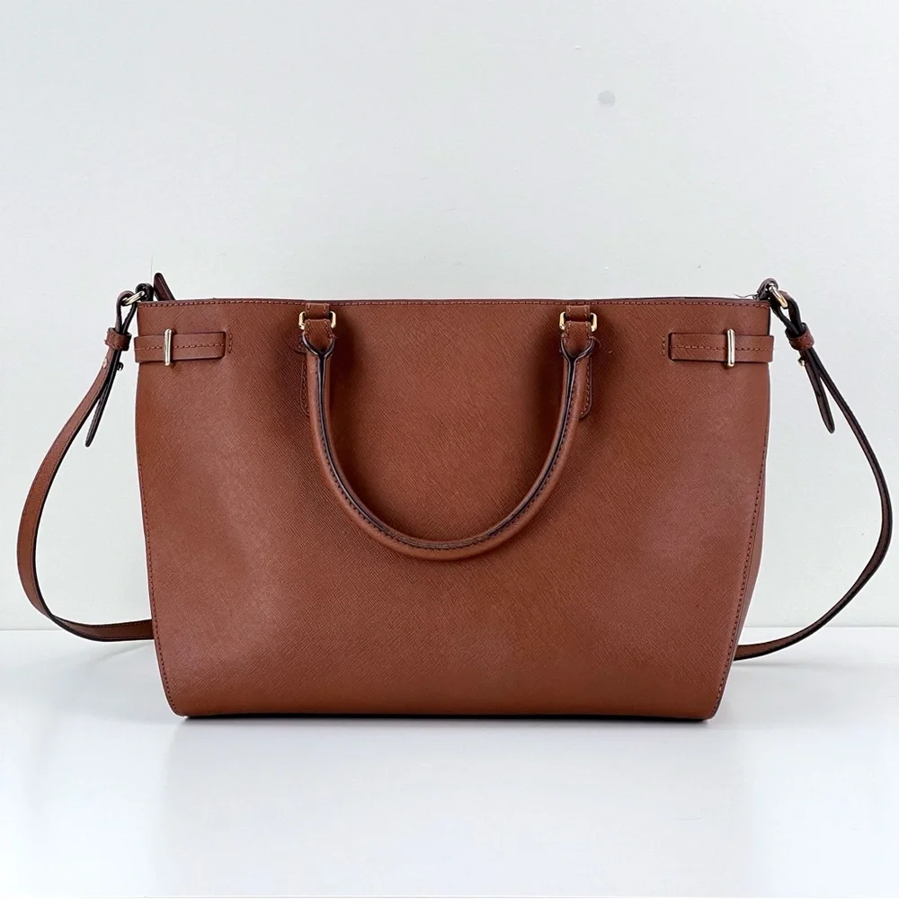 Ralph Lauren Double RL Brown Leather Tote - Picture 4 of 12